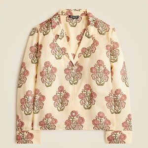 J. Crew Camp-collar‎ button-up shirt in block print Size XXS